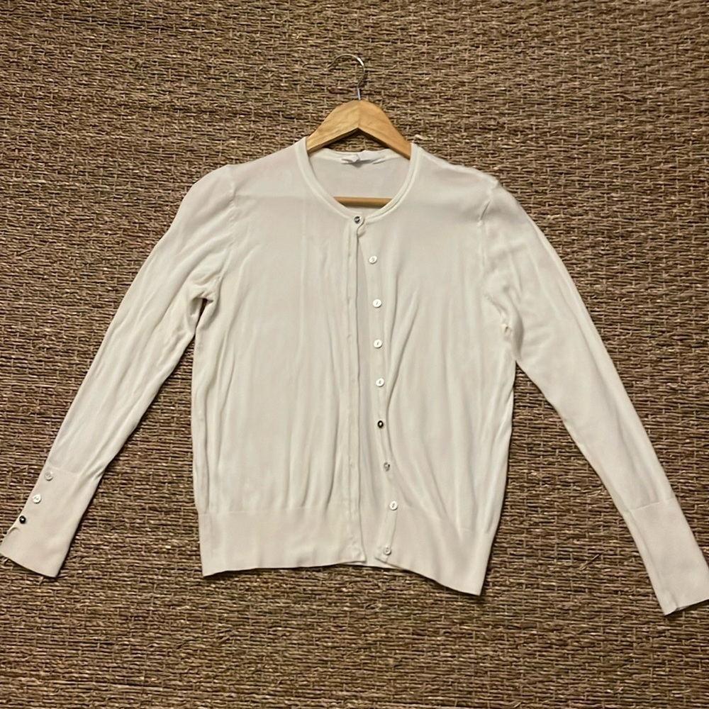 Off white cardigan with silver buttons